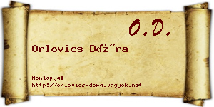 Orlovics Dóra névjegykártya